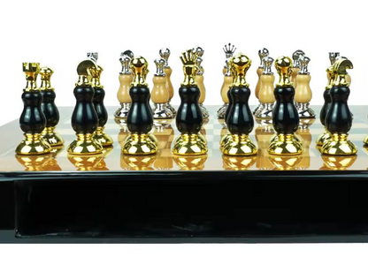 The Sovereign Edition – Imported Luxury Olive Wood Chess Set with Sculpted Metal Pieces