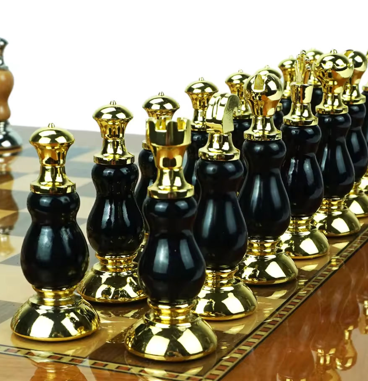 The Sovereign Edition – Imported Luxury Olive Wood Chess Set with Sculpted Metal Pieces